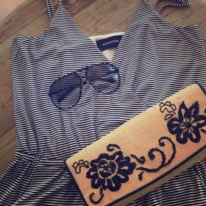 Minkpink navy and white romper